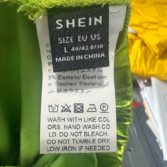 SHEIN Metallic Green Maxi Skirt- PRELOVED - LARGE - Picture 6 of 7